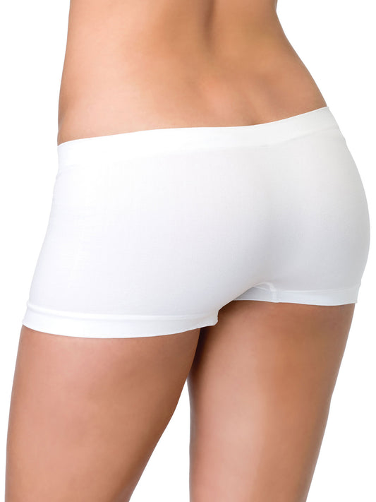 Basic Seamless Cheeky Boyshorts in White by Leg Avenue