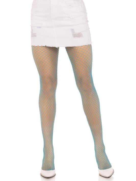 Neon Blue Spandex Industrial Net Tights by Leg Avenue