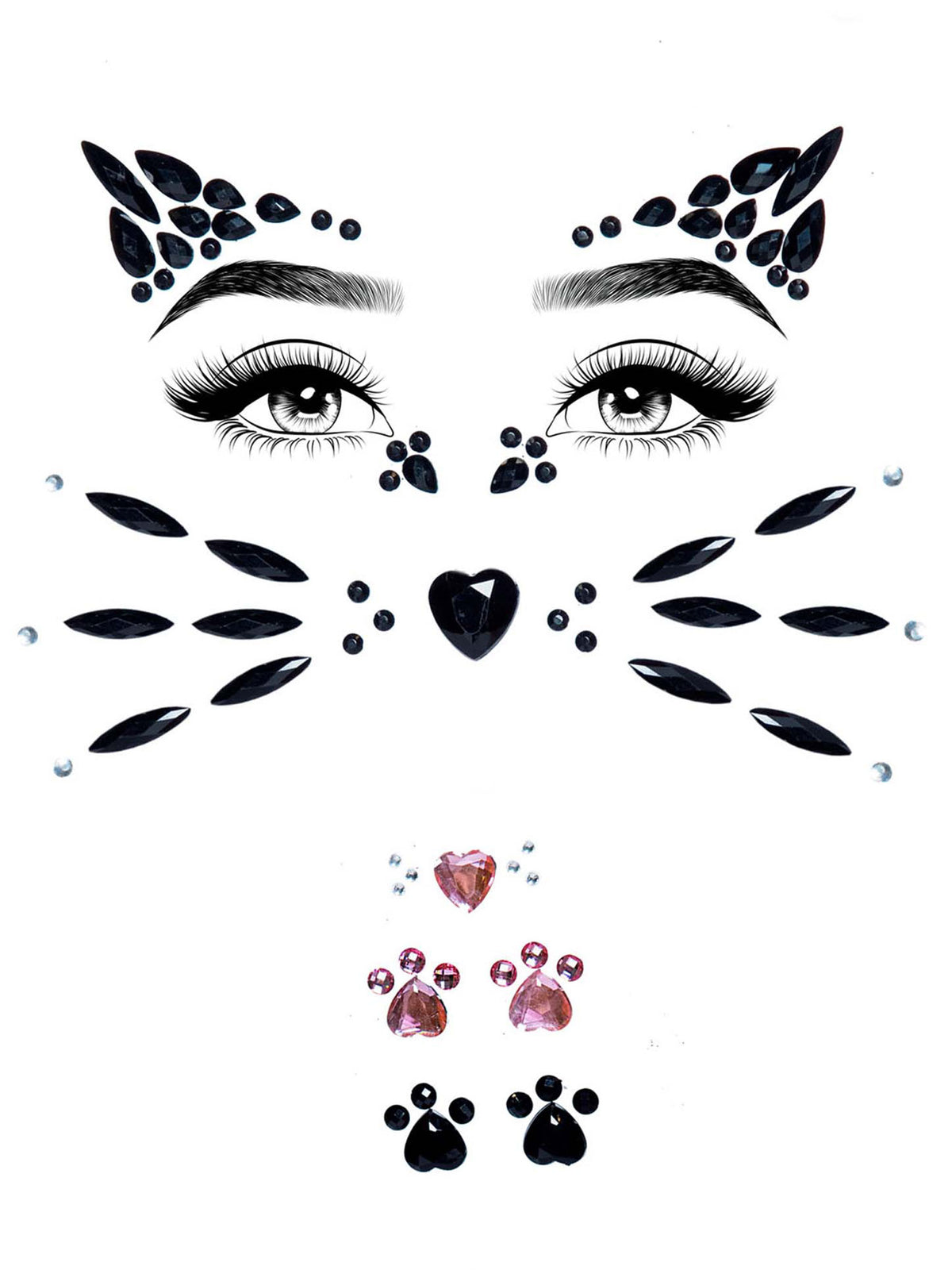 Animal Rhinestone Stick-On Jewels in Black by Leg Avenue