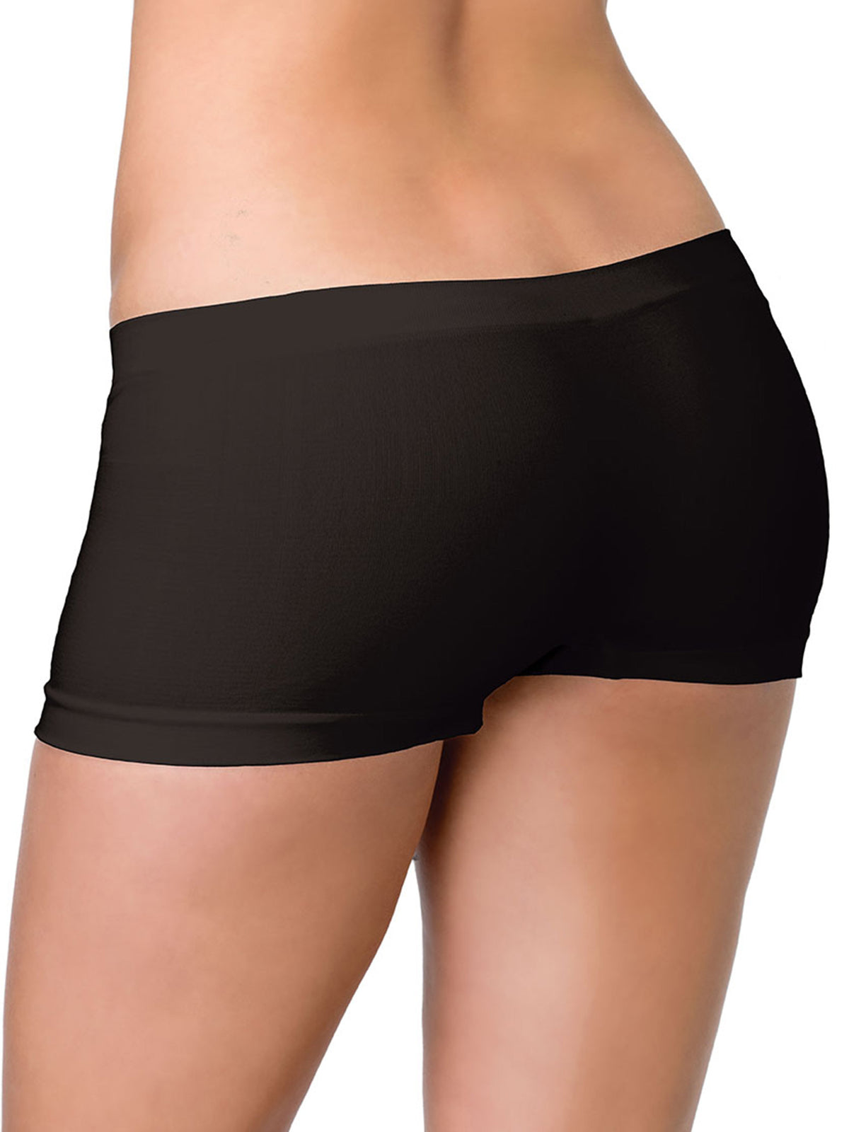 Basic Seamless Cheeky Boyshorts in Black by Leg Avenue