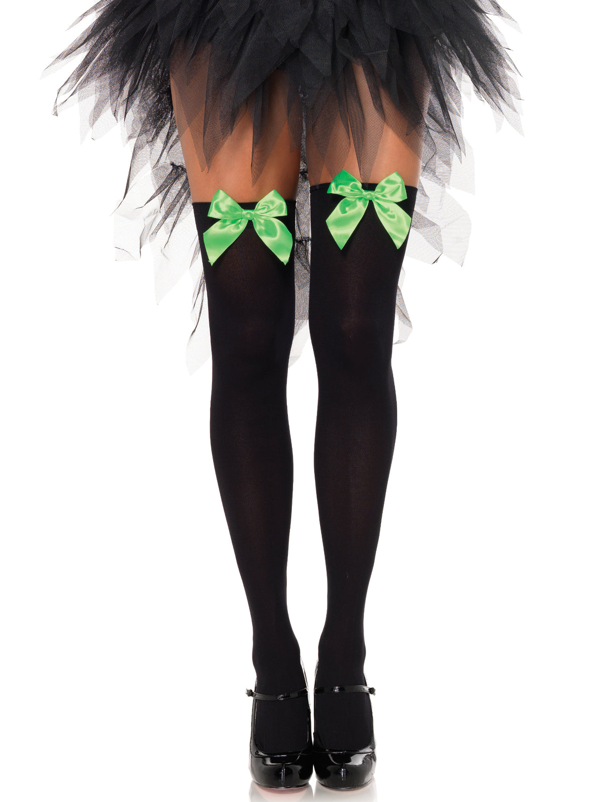 Kay Opaque Thigh Highs in Black/N.Gr by Leg Avenue