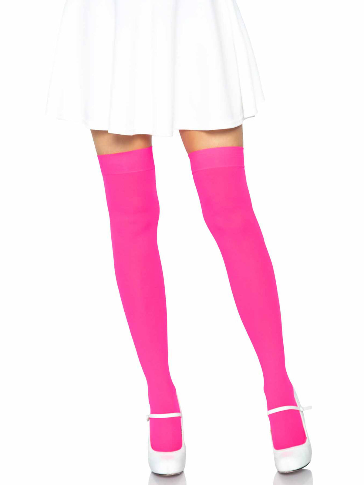Luna Thigh High Stockings in Neon Pink by Leg Avenue