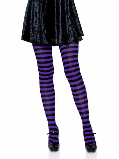 Jada Striped Women's Tights in Black/Purple by Leg Avenue