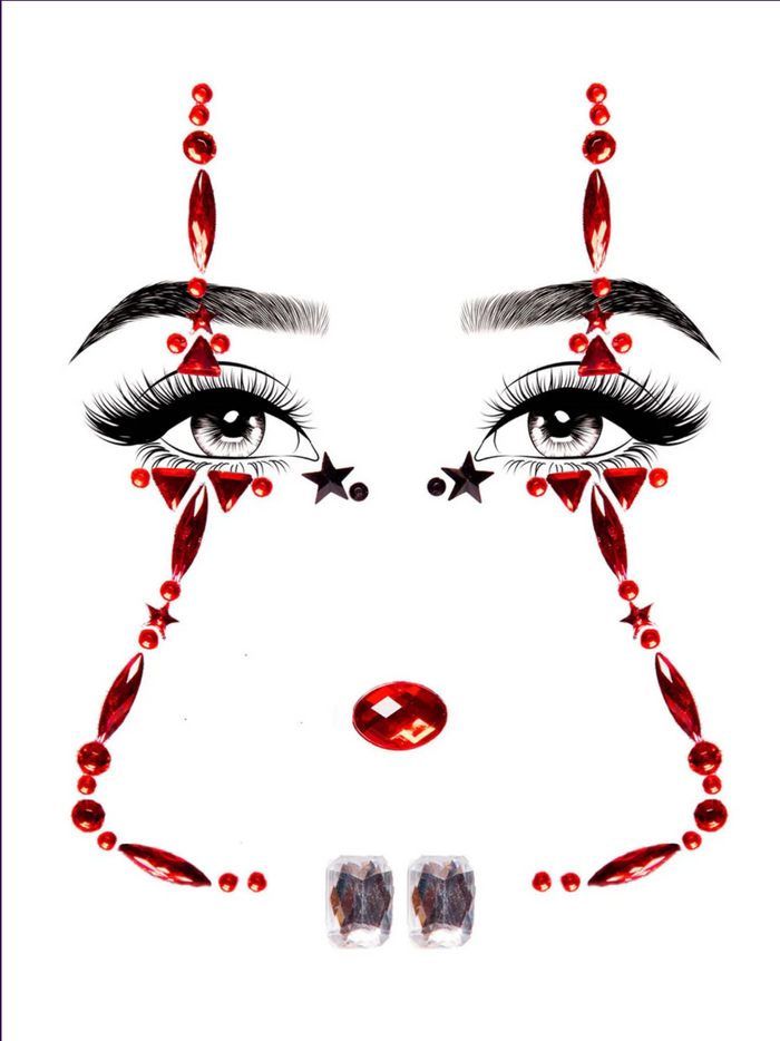 Clown Rhinestone Stick-On Jewels